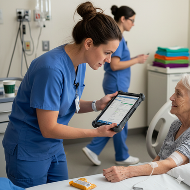 De Digitale Hartslag van de Zorg: Waarom Tech-Vaardigheden Cruciaal Zijn voor de Moderne Verpleegkundige - Caregear.nl Zorg scharen verpleegkundigen