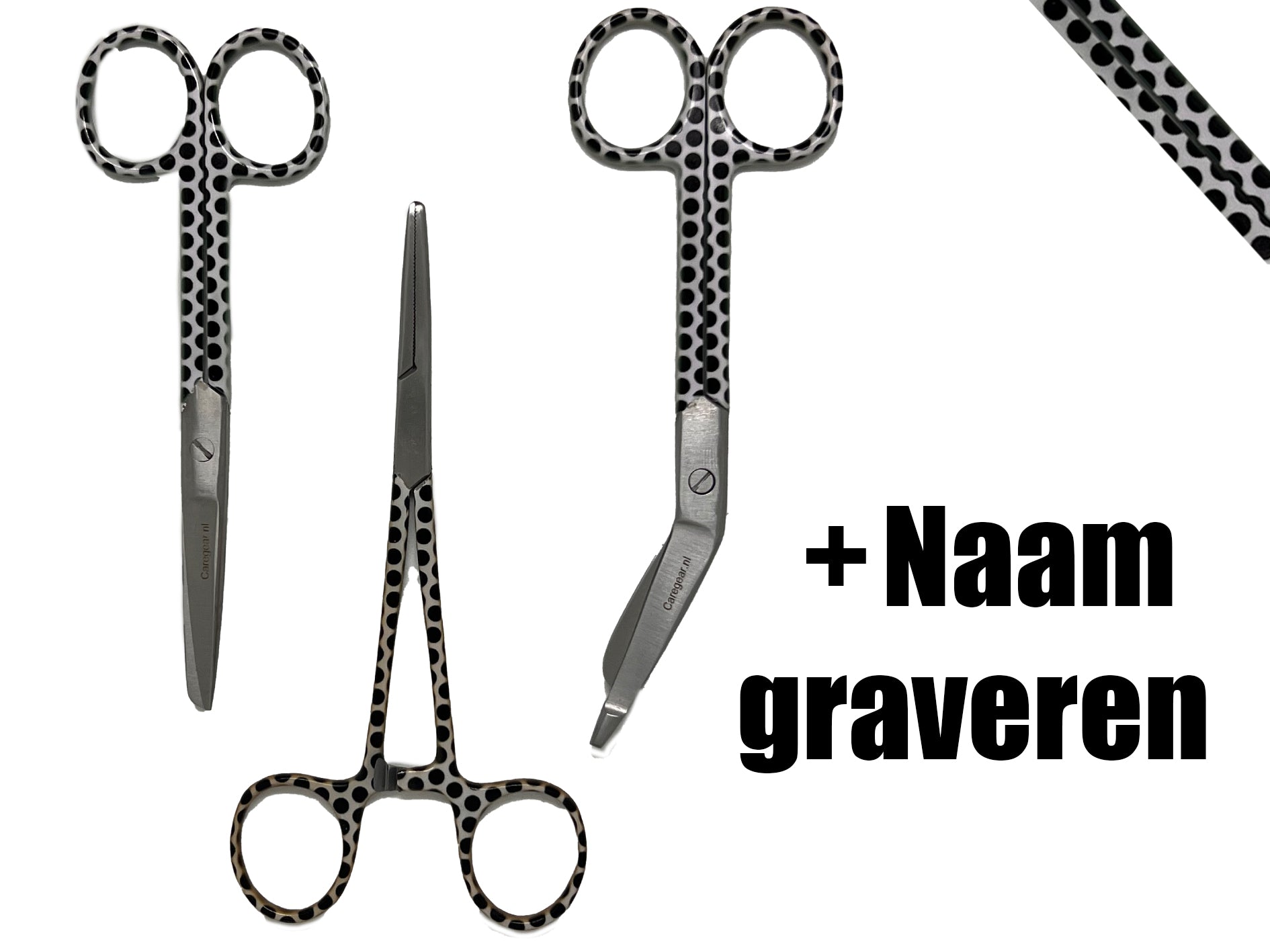 3 delig scharen set verpleegkundige  Kroonparel (+ naam graveren) - Caregear.nl Zorg scharen verpleegkundigen