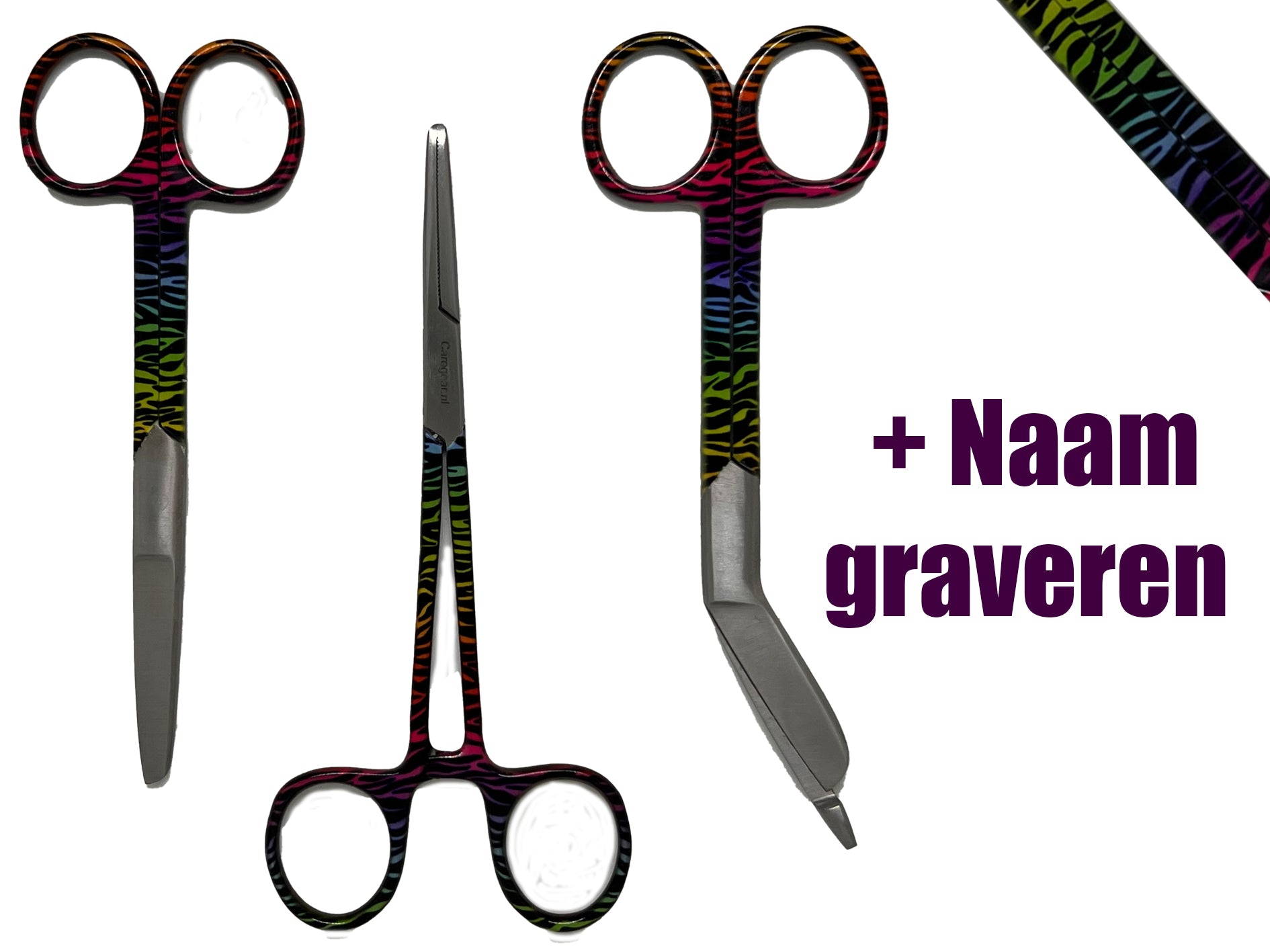 3 delig scharen set verpleegkundige Lori (+ naam graveren) - Caregear.nl Zorg scharen verpleegkundigen