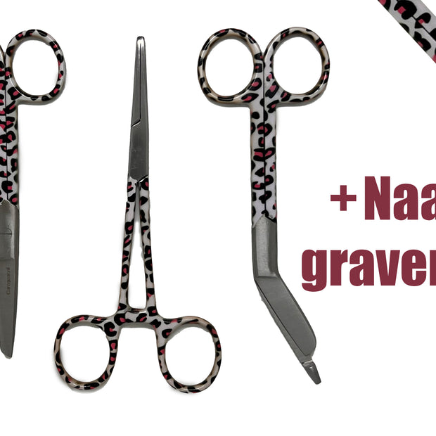 3 delig scharen set verpleegkundige Panthera (+ naam graveren) - Caregear.nl Zorg scharen verpleegkundigen