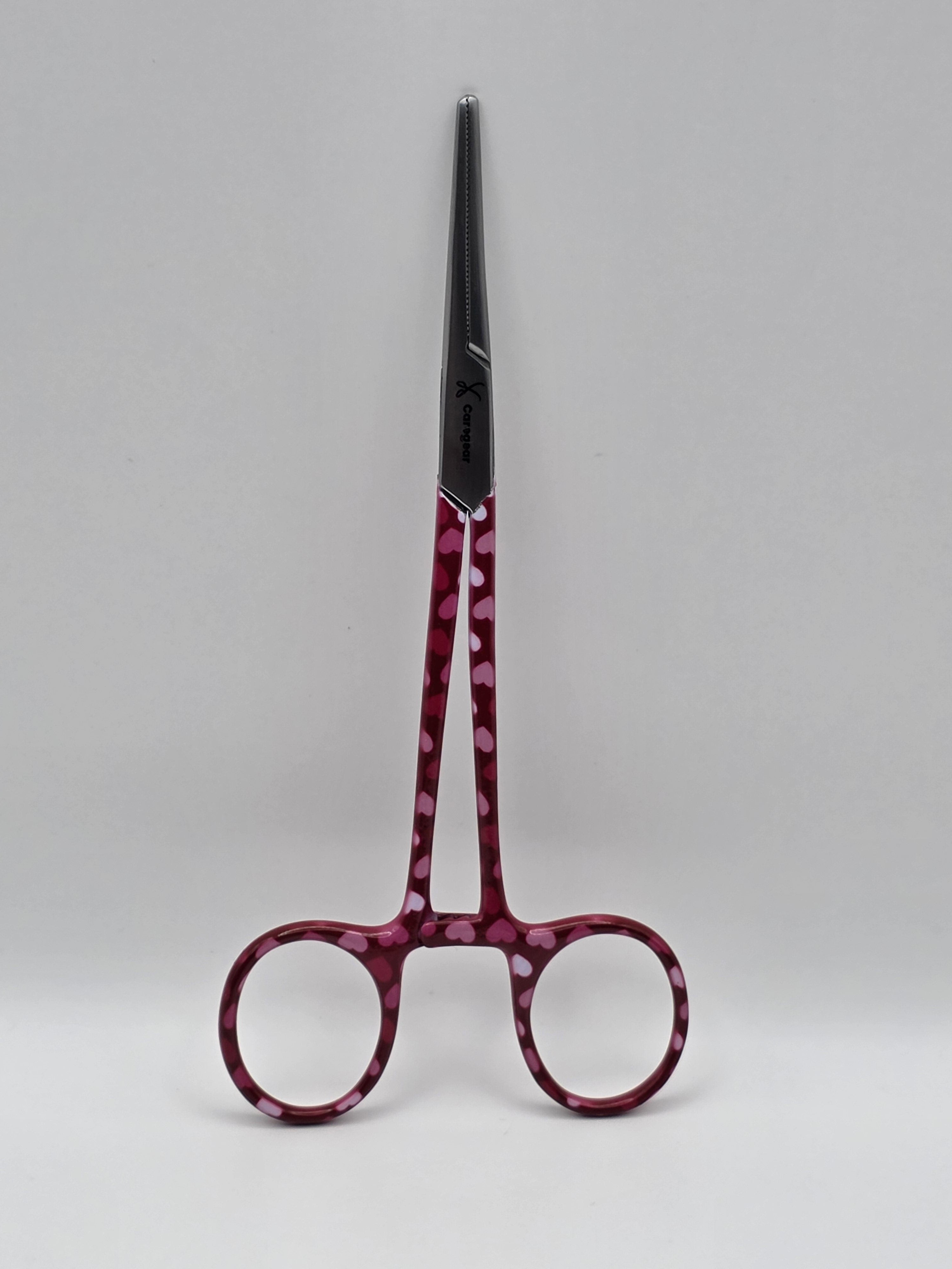 3 delig paarse set scharen met  roze hartjes, verpleegkundige  (+ naam graveren) - Caregear.nl Zorg scharen verpleegkundigen