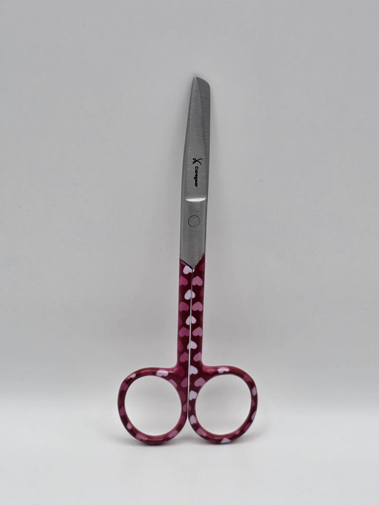 3 delig paarse set scharen met  roze hartjes, verpleegkundige  (+ naam graveren) - Caregear.nl Zorg scharen verpleegkundigen