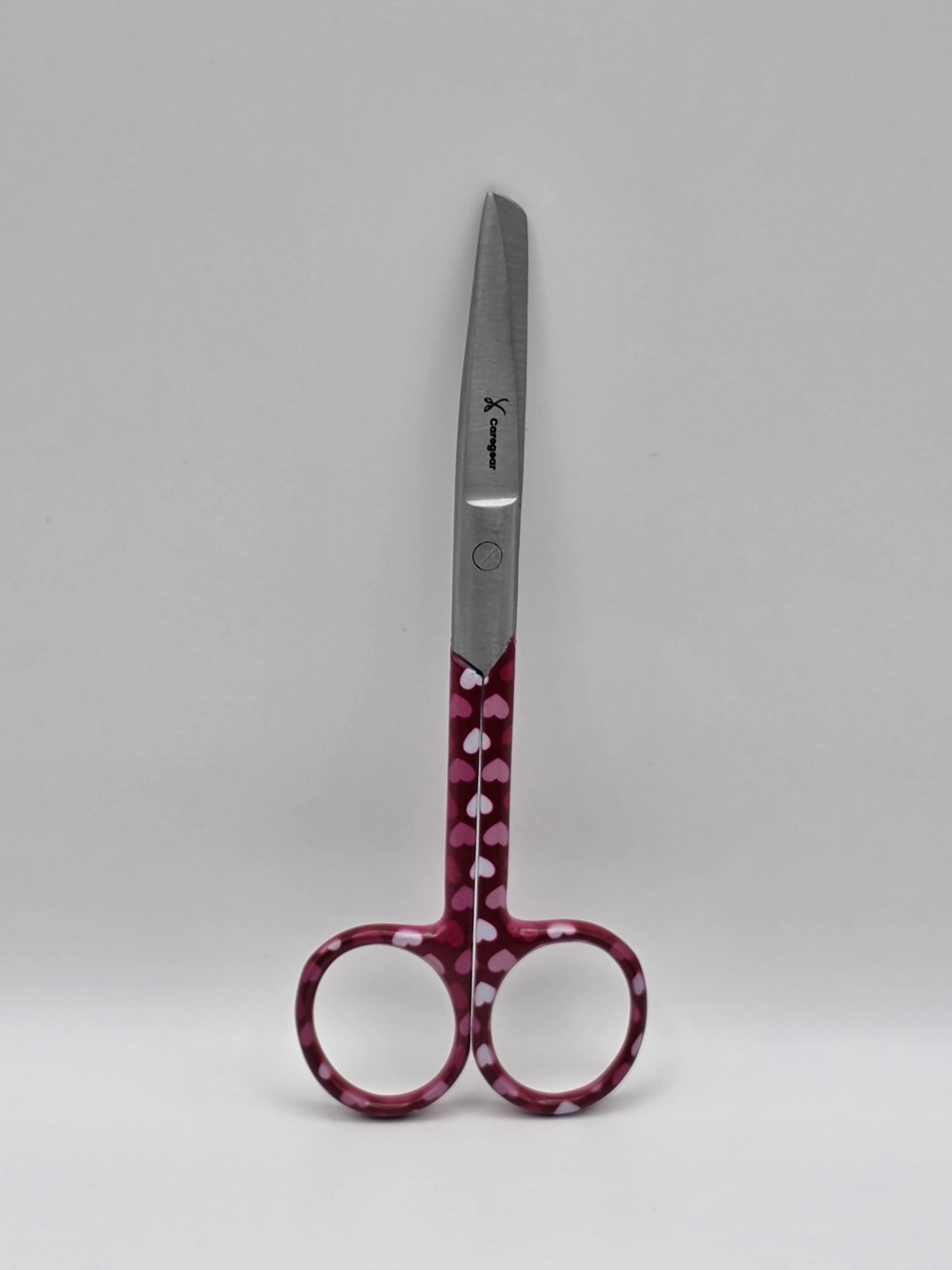 3 delig paarse set scharen met  roze hartjes, verpleegkundige  (+ naam graveren) - Caregear.nl Zorg scharen verpleegkundigen