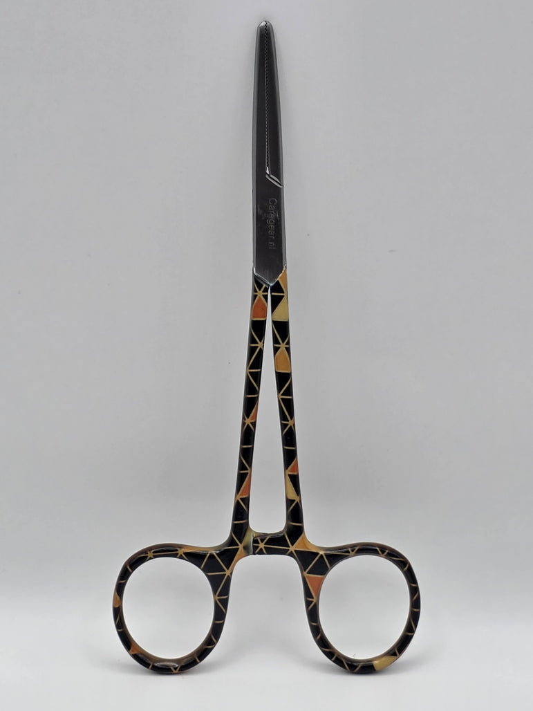 3-delige verpleegkundige scharenset – zwart/bruin met driehoekjes | Medische scharen RVS + naam graveren - Caregear.nl Zorg scharen verpleegkundigen