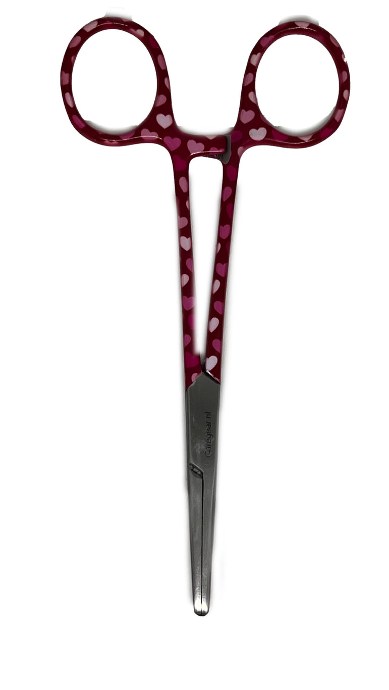 3 delig paarse set scharen met  roze hartjes, verpleegkundige  (+ naam graveren) - Caregear.nl Zorg scharen verpleegkundigen