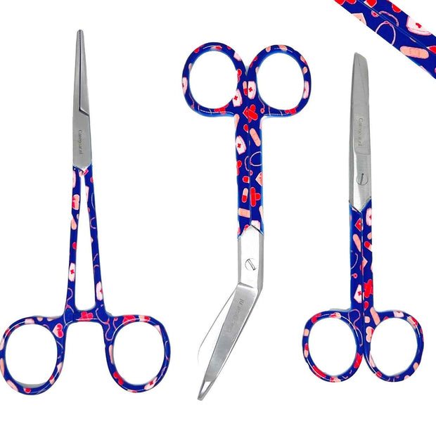 3 delig scharen set verpleegkundige VPK blauw - Caregear.nl Zorg scharen verpleegkundigen