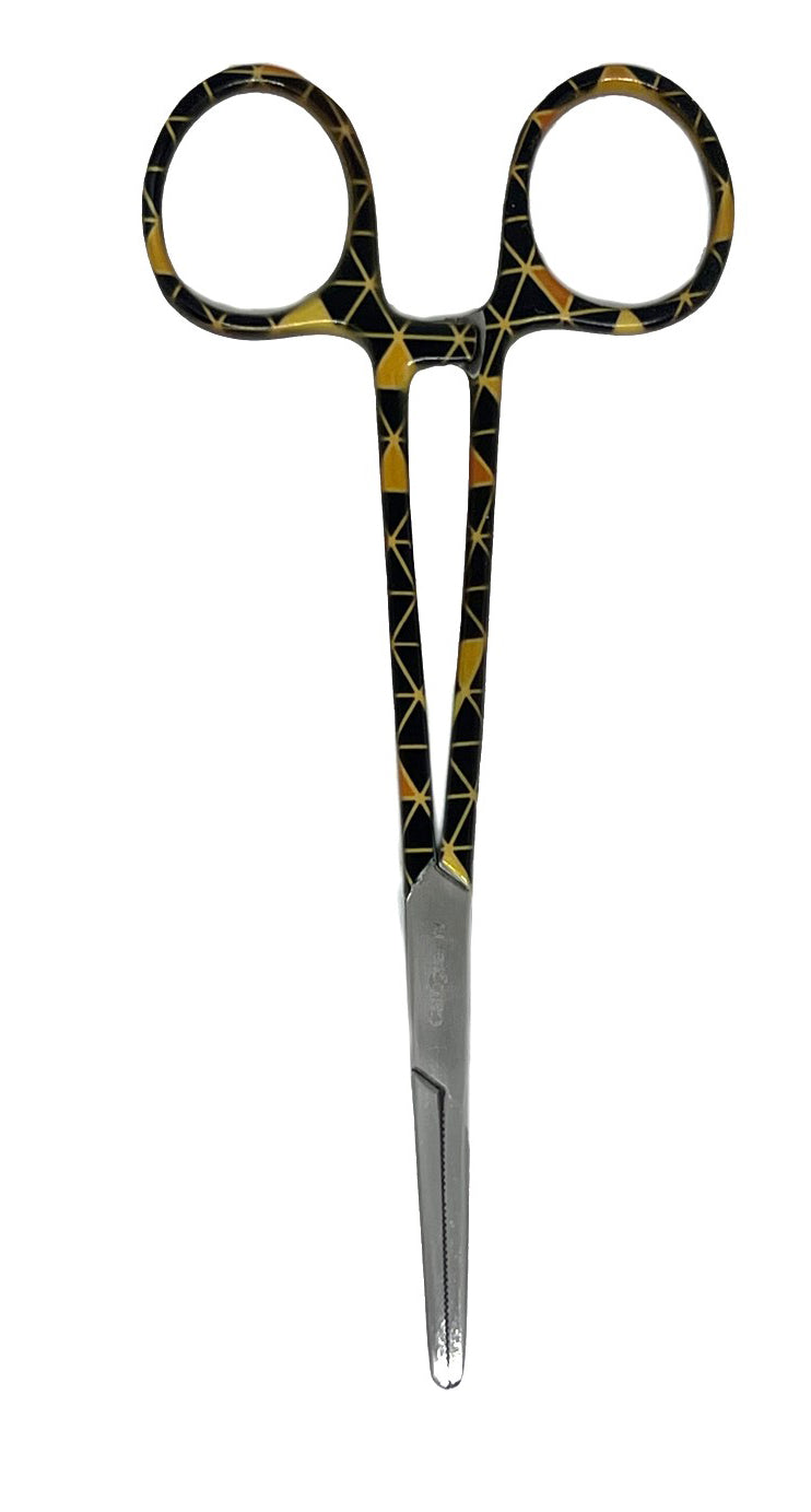 3-delige verpleegkundige scharenset – zwart/bruin met driehoekjes | Medische scharen RVS + naam graveren - Caregear.nl Zorg scharen verpleegkundigen
