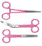 3 delig scharen set verpleegkundige hartjes roze/wit - scharenset verpleegkundige hartjes roze zorg scharen - Caregear.nl Zorg scharen verpleegkundigen