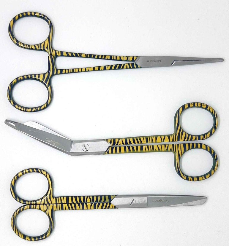 3 delig scharen set verpleegkundige VPK Tijger - Caregear.nl Zorg scharen verpleegkundigen