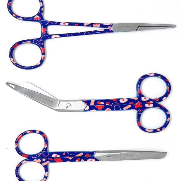 3 delig scharen set verpleegkundige VPK blauw - Caregear.nl Zorg scharen verpleegkundigen