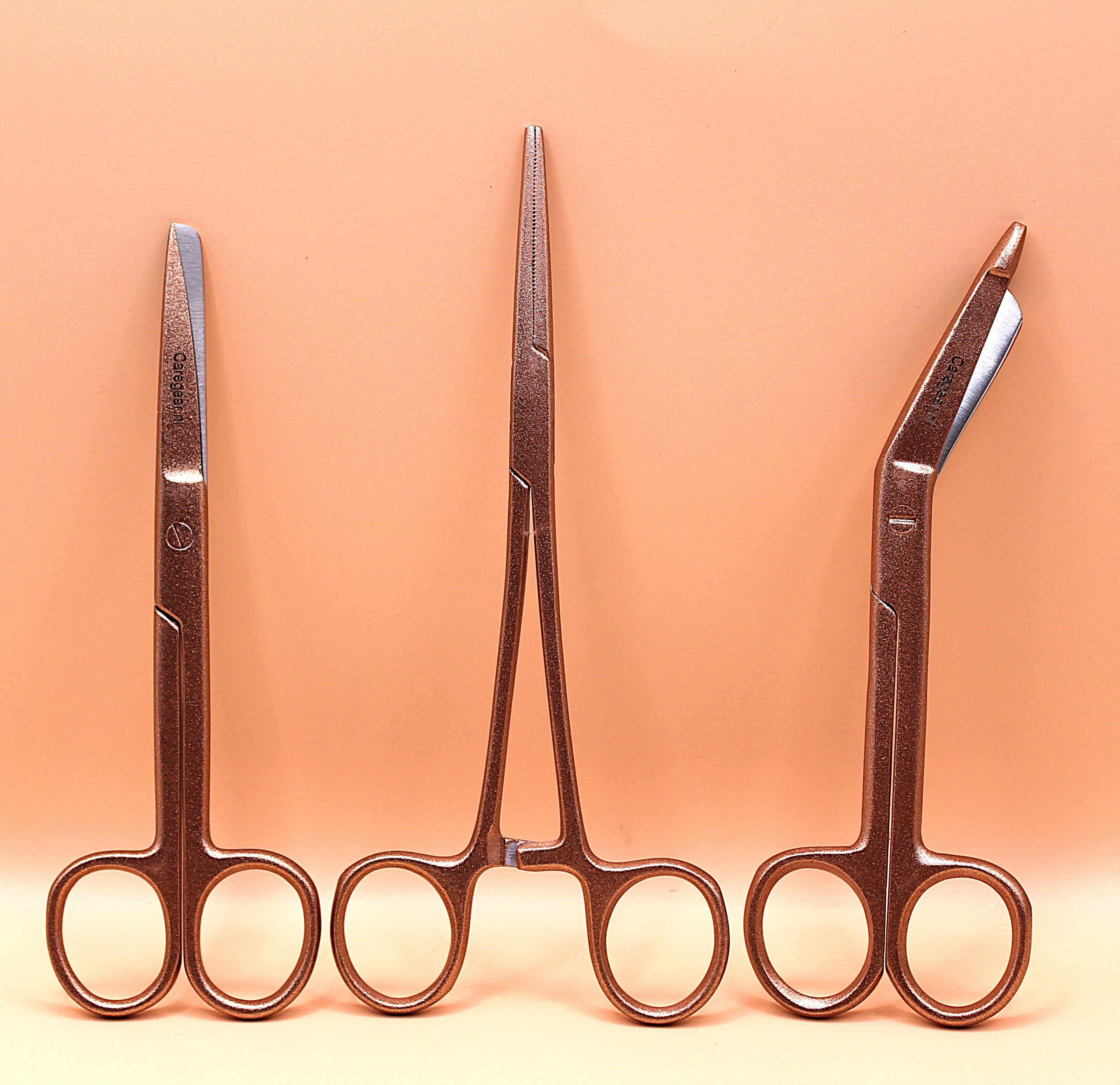 Aurora Metallic koperrosé look 3 delig - Caregear.nl Zorg scharen verpleegkundigen