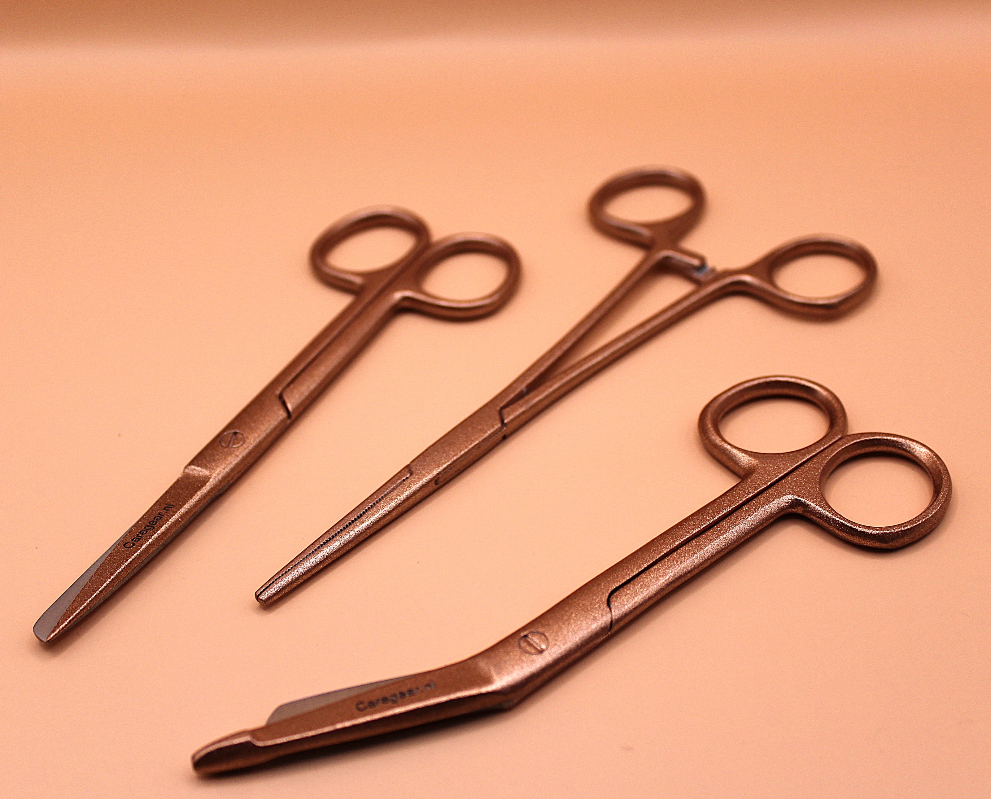 Aurora Metallic koperrosé look 3 delig - Caregear.nl Zorg scharen verpleegkundigen