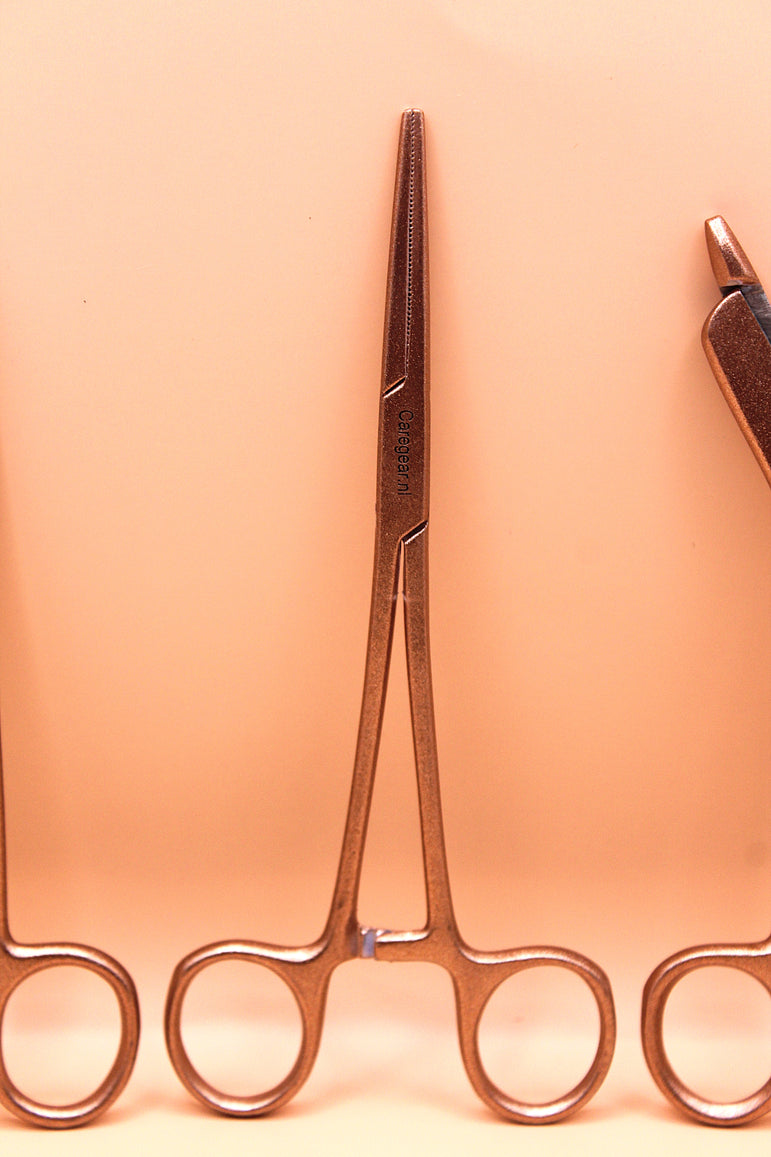 Aurora Metallic koperrosé look 3 delig - Caregear.nl Zorg scharen verpleegkundigen