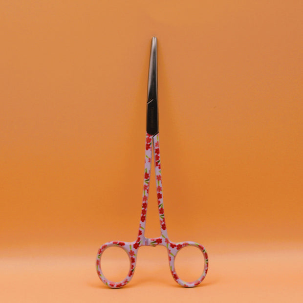 3 Delig set + gratis naam gravering Red Floral - Caregear.nl Zorg scharen verpleegkundigen