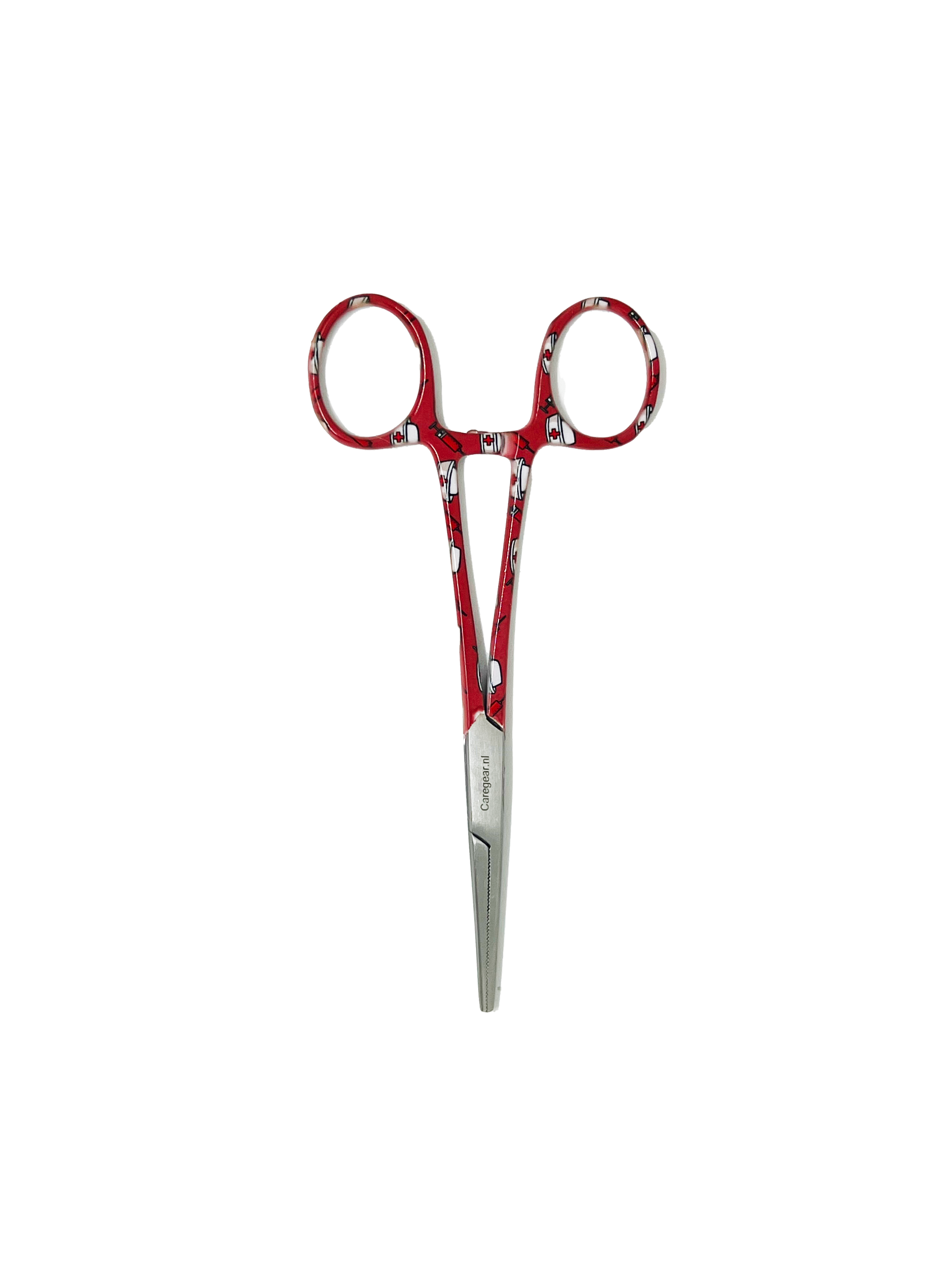 3 delig scharen set verpleegkundige Rood met verpleegkundige hoedjes (naam graveren) - Caregear.nl Zorg scharen verpleegkundigen