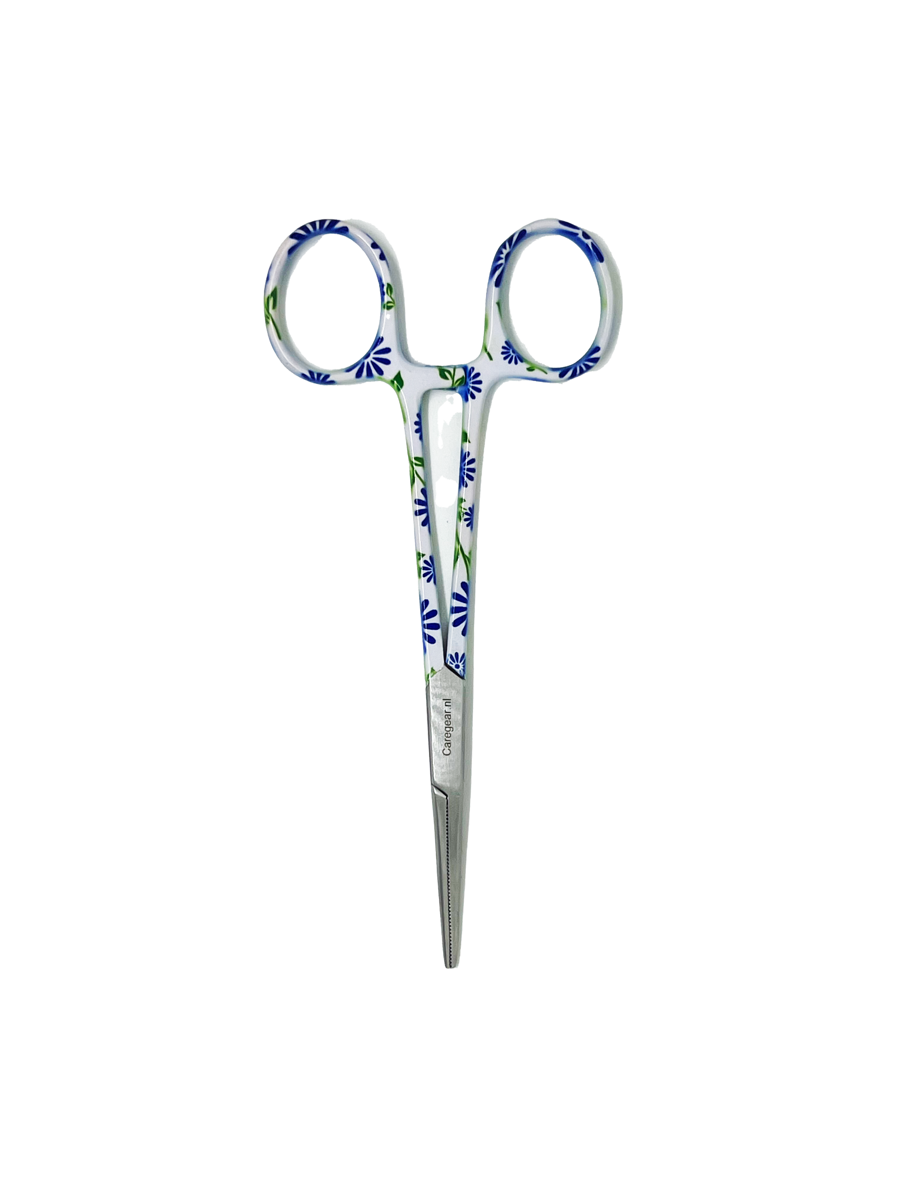 3 delig scharen set verpleegkundige Witte bloemen (naam graveren) - Caregear.nl Zorg scharen verpleegkundigen