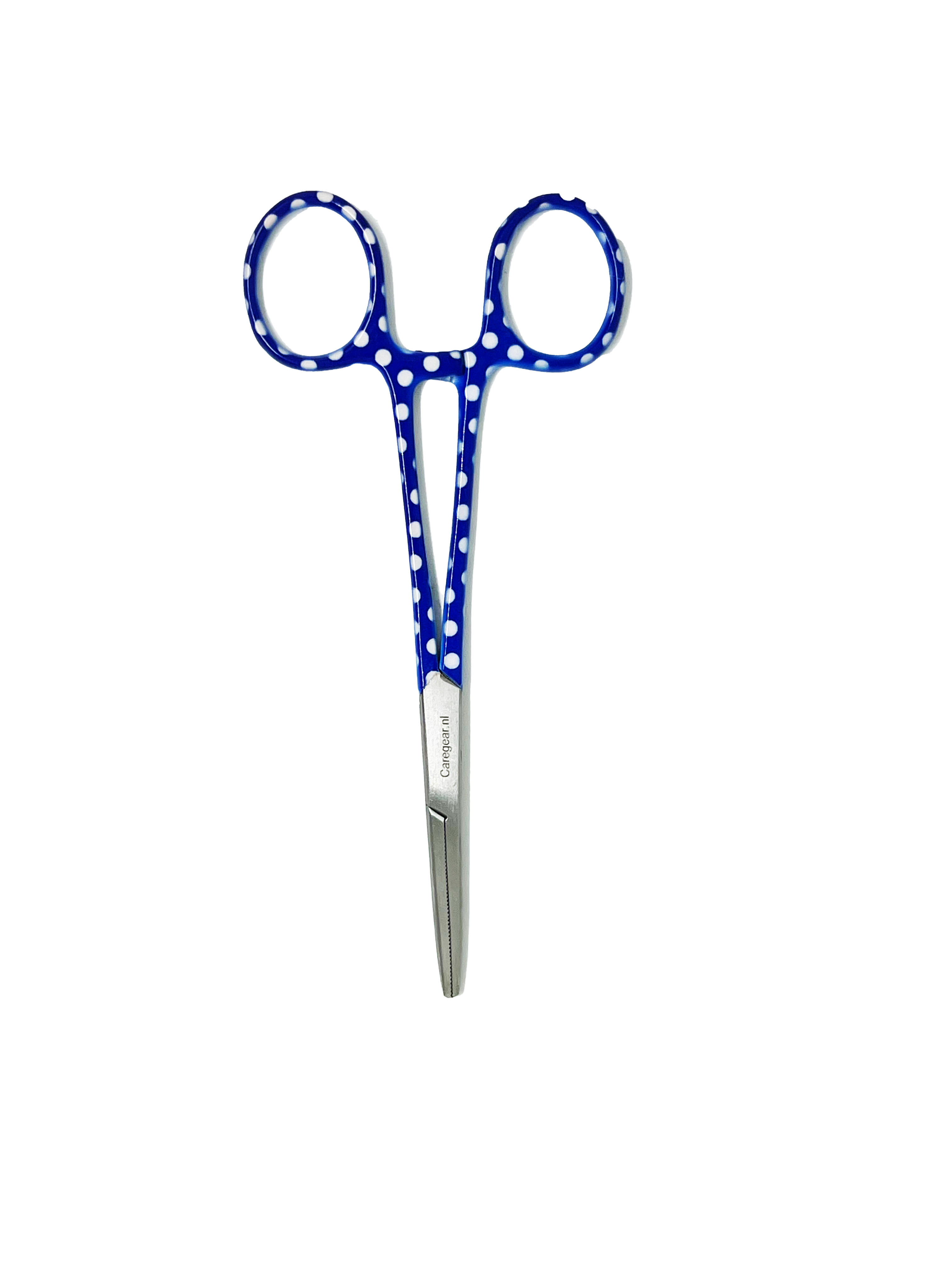 3 delig scharen set verpleegkundige Blauw met witte stippen (naam graveren) - Caregear.nl Zorg scharen verpleegkundigen