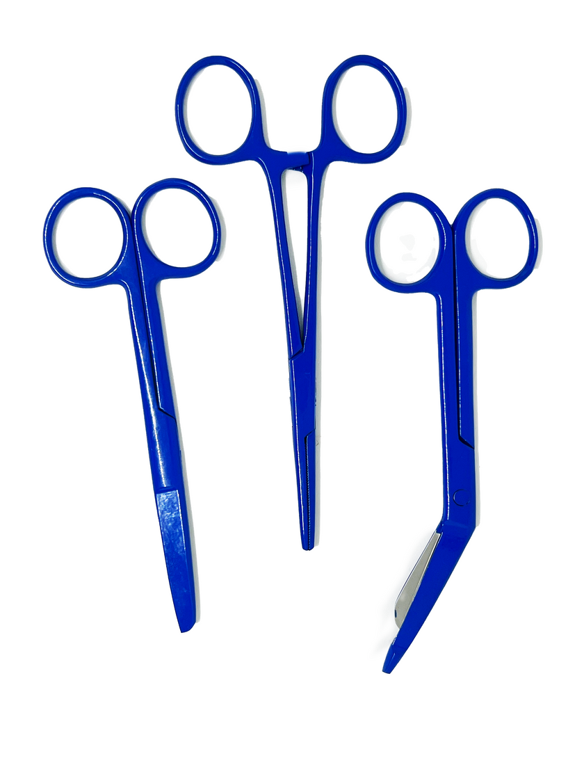 3 delig scharen set verpleegkundige Blauw (naam graveren) - Caregear.nl Zorg scharen verpleegkundigen