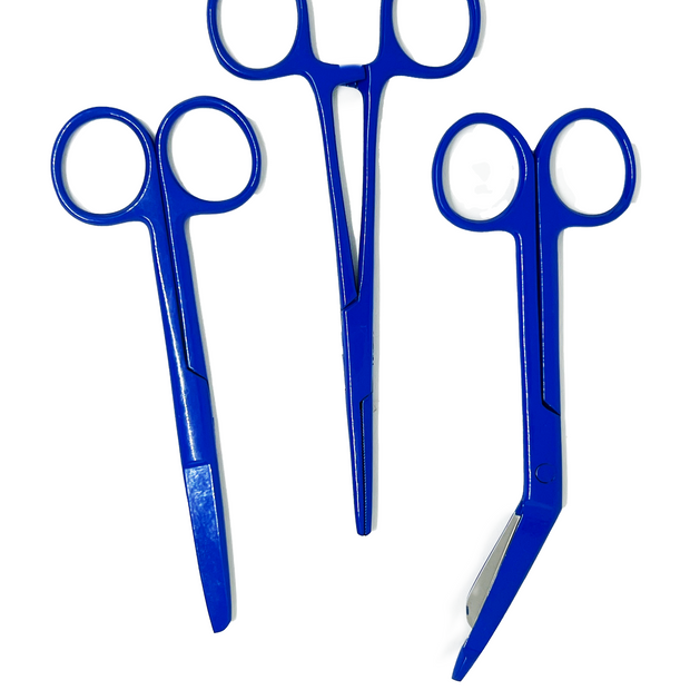 3 delig scharen set verpleegkundige Blauw (naam graveren) - Caregear.nl Zorg scharen verpleegkundigen