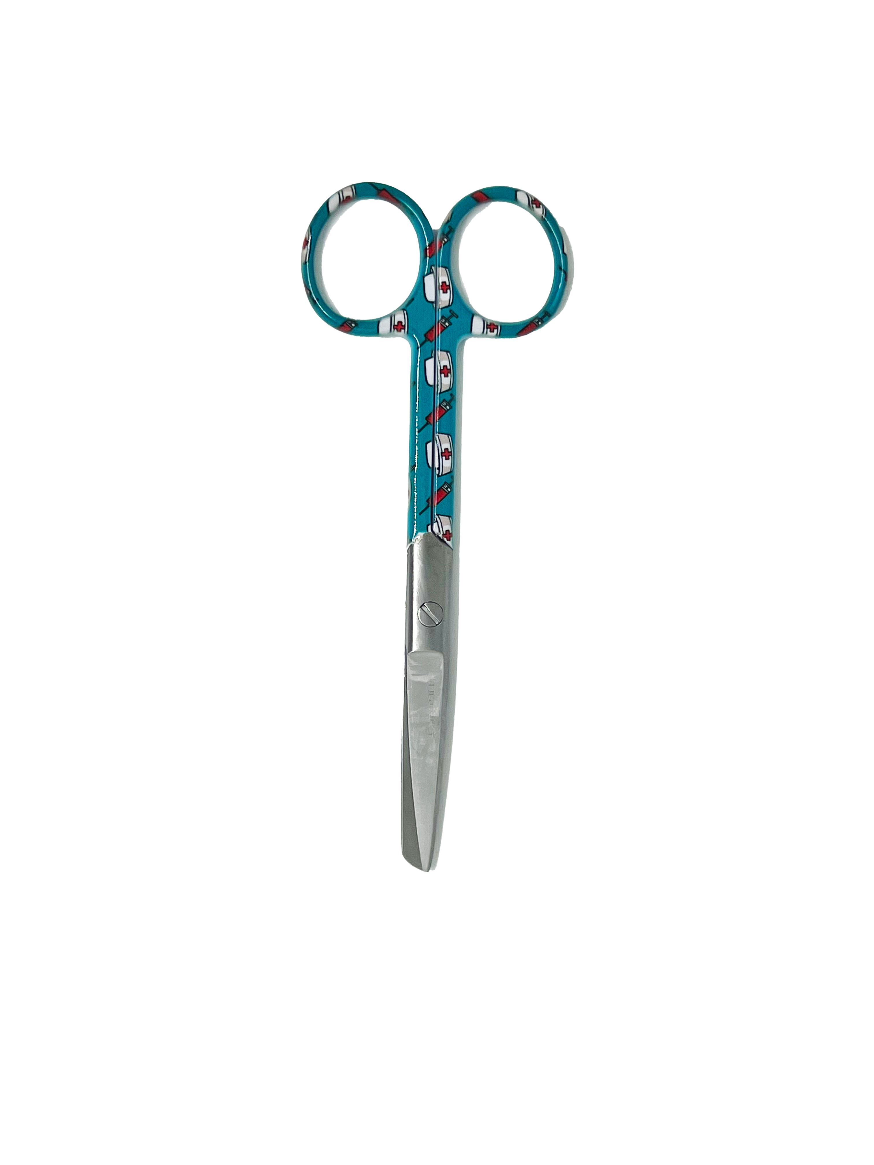 3 delig scharen set verpleegkundige Groen/Blauw met verpleegkundige muts (naam graveren) - Caregear.nl Zorg scharen verpleegkundigen