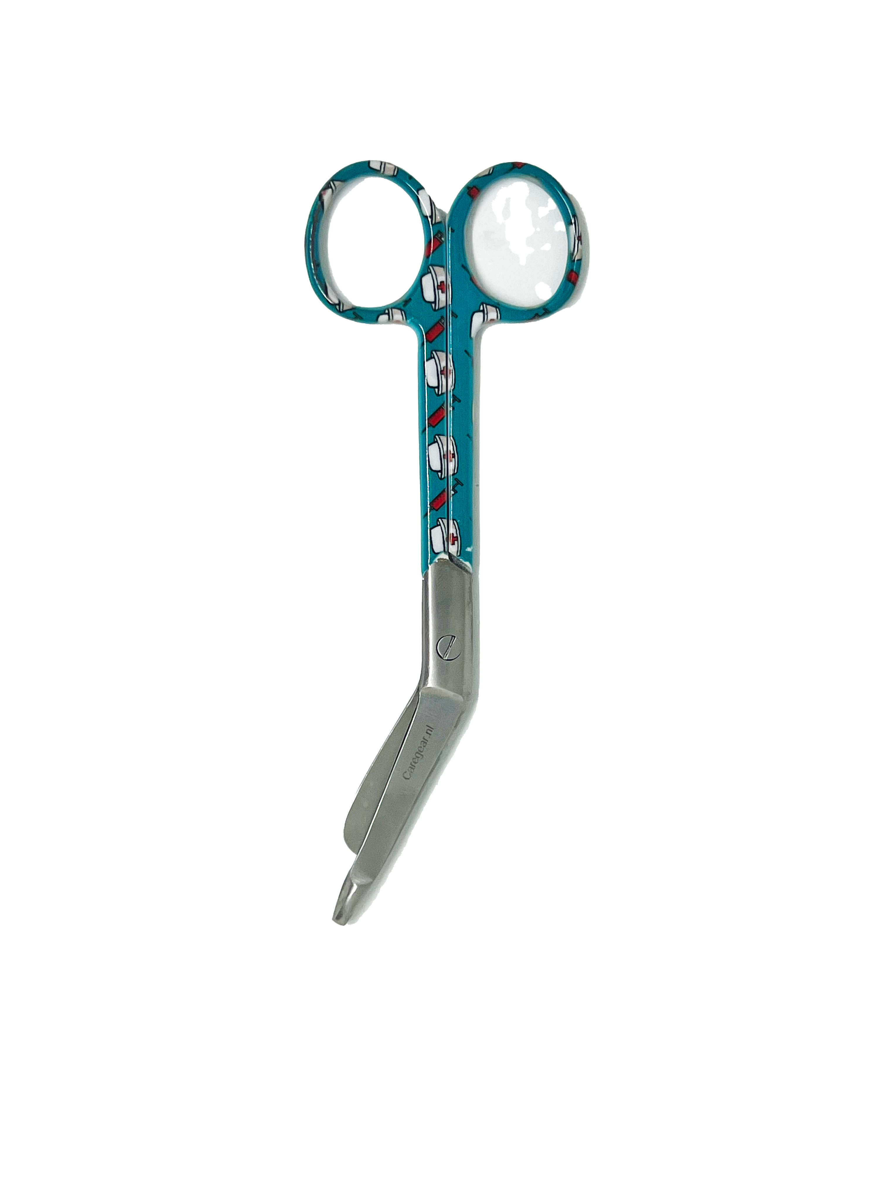 3 delig scharen set verpleegkundige Groen/Blauw met verpleegkundige muts (naam graveren) - Caregear.nl Zorg scharen verpleegkundigen