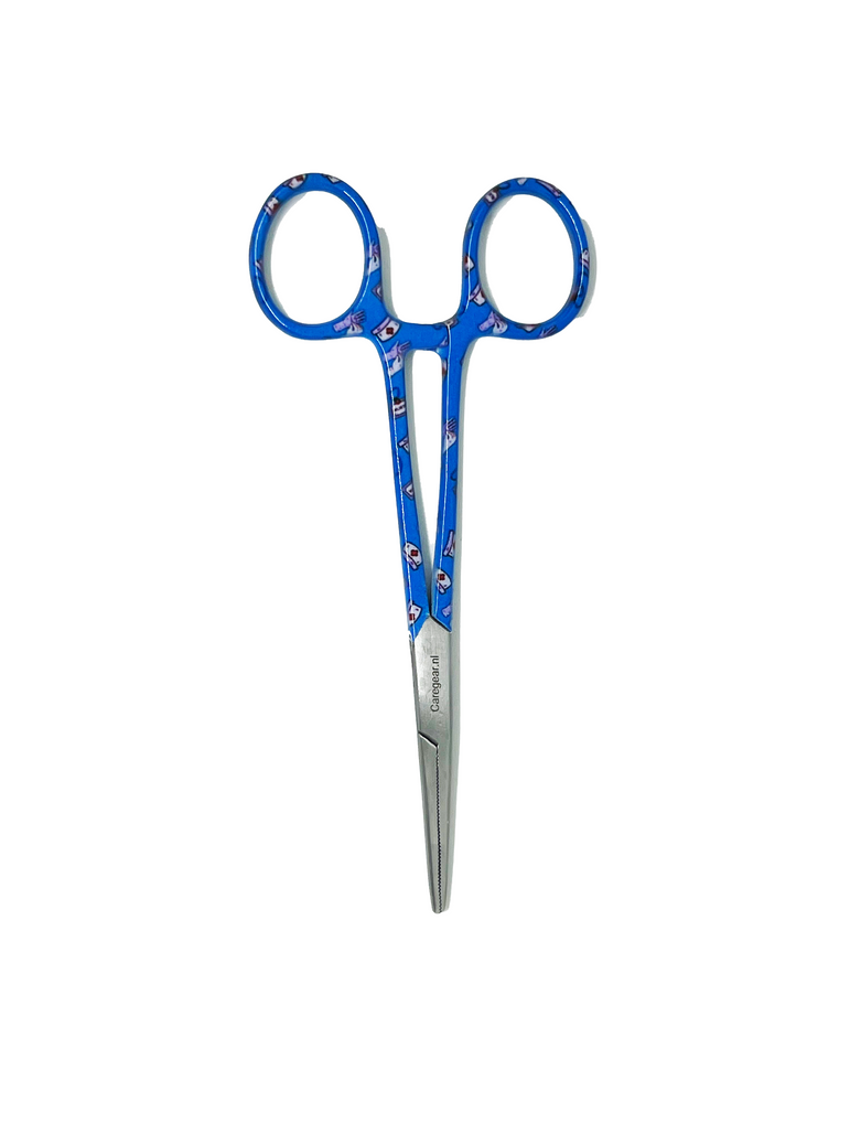 3 delig scharen set verpleegkundige Blauw met verpleegkundige hoedjes (naam graveren) - Caregear.nl Zorg scharen verpleegkundigen