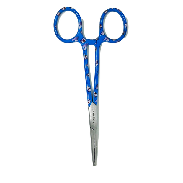 3 delig scharen set verpleegkundige Blauw met verpleegkundige hoedjes (naam graveren) - Caregear.nl Zorg scharen verpleegkundigen