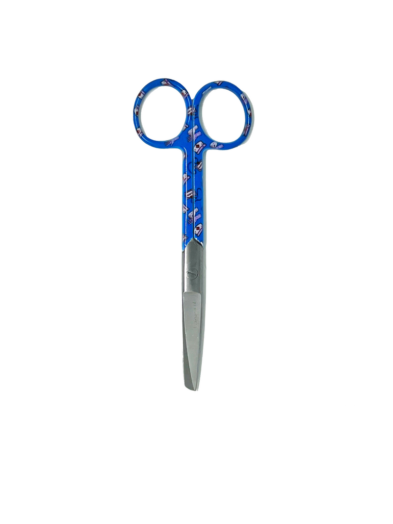 3 delig scharen set verpleegkundige Blauw met verpleegkundige hoedjes (naam graveren) - Caregear.nl Zorg scharen verpleegkundigen