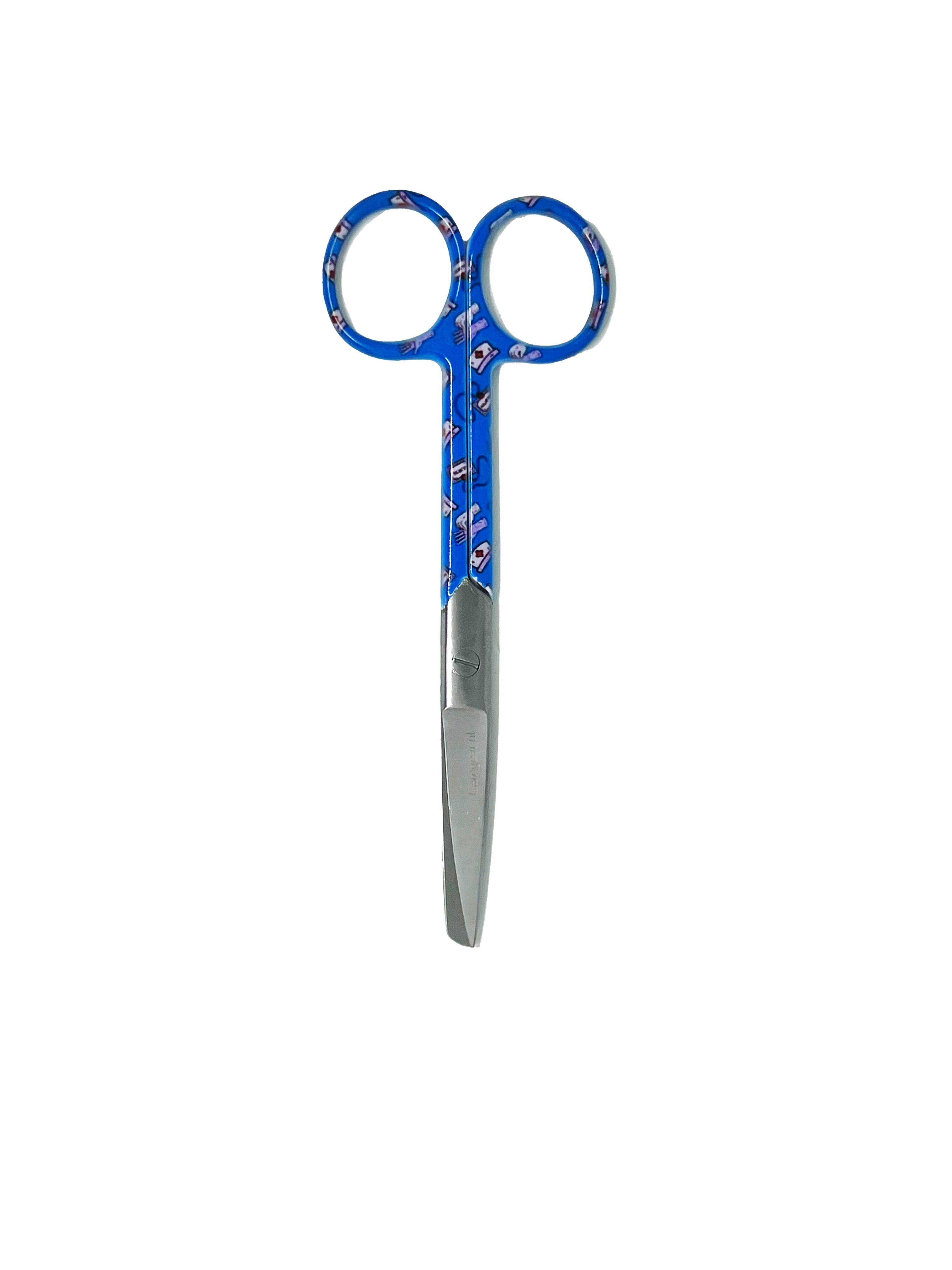 3 delig scharen set verpleegkundige Blauw met verpleegkundige hoedjes (naam graveren) - Caregear.nl Zorg scharen verpleegkundigen