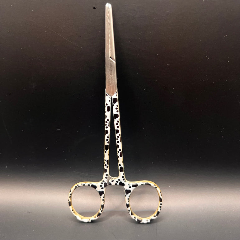 3 delige set zwart wit met honden pootjes (+ naam graveren) - Caregear.nl Zorg scharen verpleegkundigen