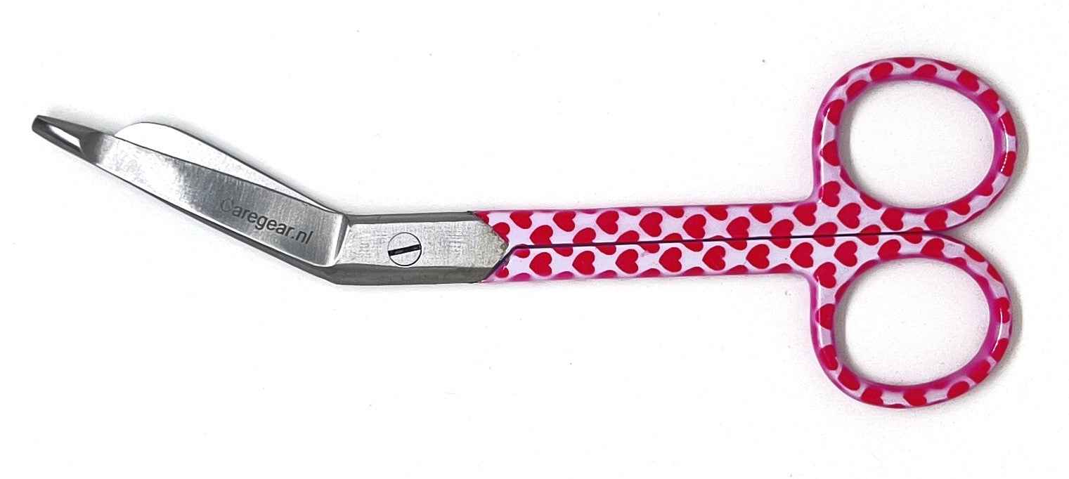 3 delig scharen set verpleegkundige hartjes roze/wit - scharenset verpleegkundige hartjes roze zorg scharen - Caregear.nl Zorg scharen verpleegkundigen